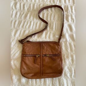 Fossil Leather Tan Crossbody Bag